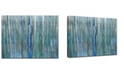 Ready2HangArt 'Rain' Abstract Blue Canvas Wall Art, 20x30"